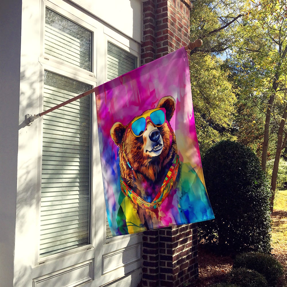 thumbnail image 2 of Hippie Animal Grizzly Bear House Flag, 2 of 5