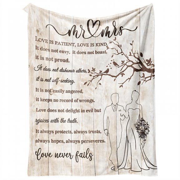 AUQ Throw Blanket,Wedding Day Wrap Bed Blankets,Smooth Lounge Blanket Warm Blanket,Style1,104*90in