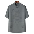 thumbnail image 1 of pstuiky camisetas para hombre, Camisa informal de manga corta, cuello alto, lisa y cómoda para hombre camisetas de hombre m, 1 of 7