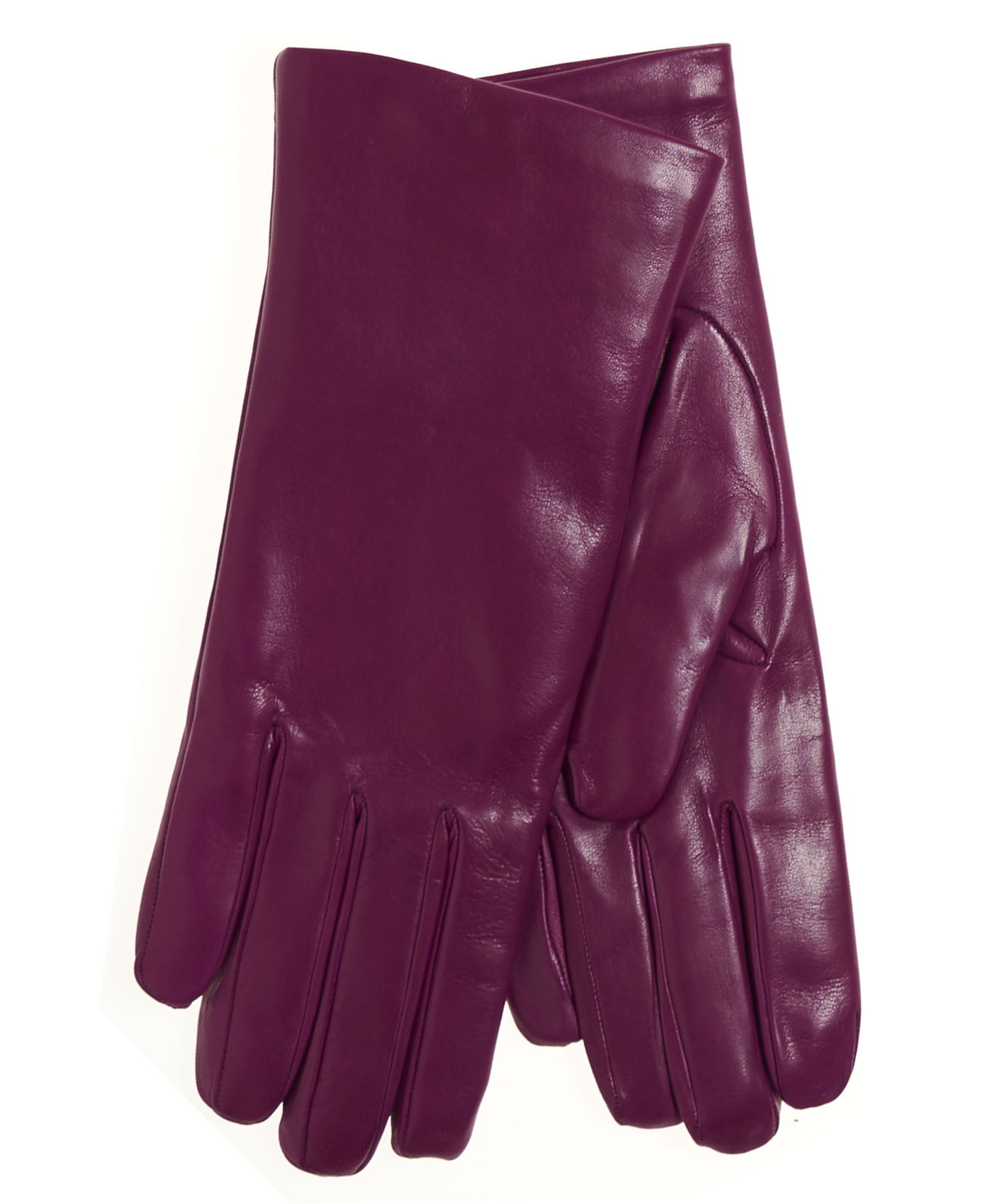plum leather gloves