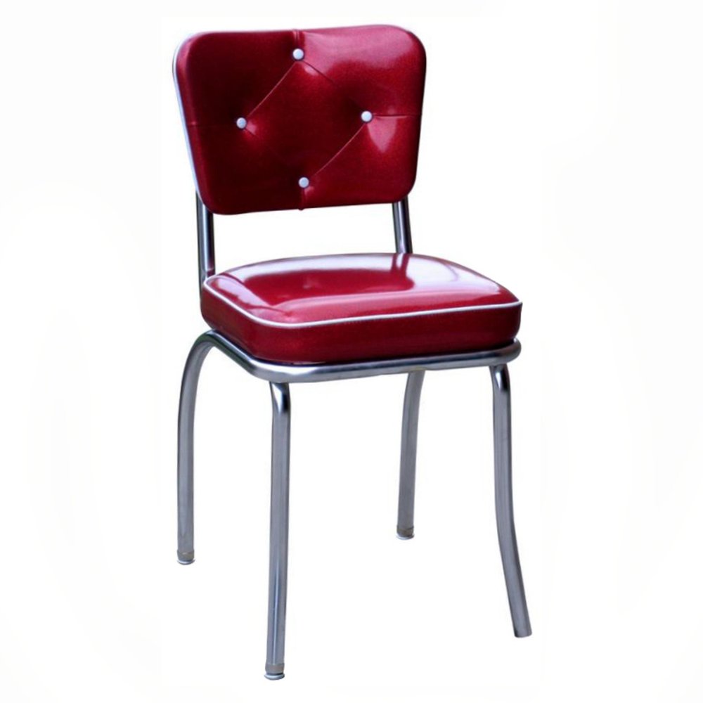 Richardson Seating Button Tufted Chair with Chrome Base