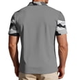 thumbnail image 4 of Havenx Mens Polo Shirts Short Sleeve 3 Buttons Polo Camo Printed Raglan Collared Polo Shirt Casual Breathable Work Business Top,Gray 3XL, 4 of 5