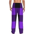 thumbnail image 3 of Easygdp Purple Buffalo Plaid Men's Pajama Pant, Sleep Elastic Waistband Lounge Pants - X-Large, 3 of 9