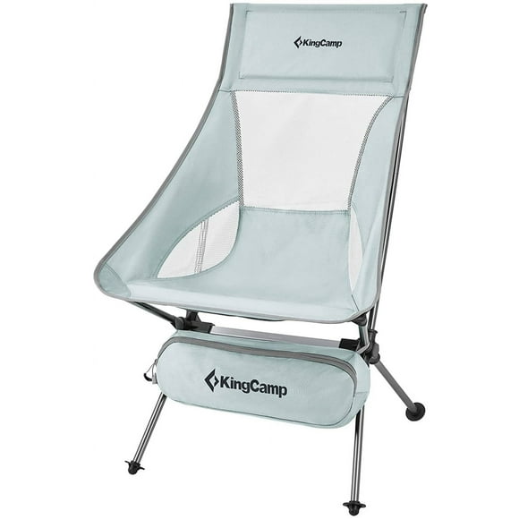 Silla de Camping Plegable KingCamp Gris Respaldo Alto Apoyo 330lbs