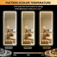 thumbnail image 3 of HASIPU Full Length Mirror with Lights, 56" x 18" LED Lighted Floor Standing Mirror, Full Body Dressing Hanging Mounted Mirror, Dimmable, Tempered Glass, Safe to Use, Square White, 3 of 8