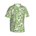 thumbnail image 2 of Balery Cute Frog Print Men's Hawaiian Shirts Short Sleeve Beach Shirt Relaxed Fit Vacation Button Down Shirts-Small, 2 of 9
