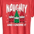 thumbnail image 3 of Instant Message - Naughty And I Gnome It - Women's Short Sleeve Graphic T-Shirt, 3 of 6