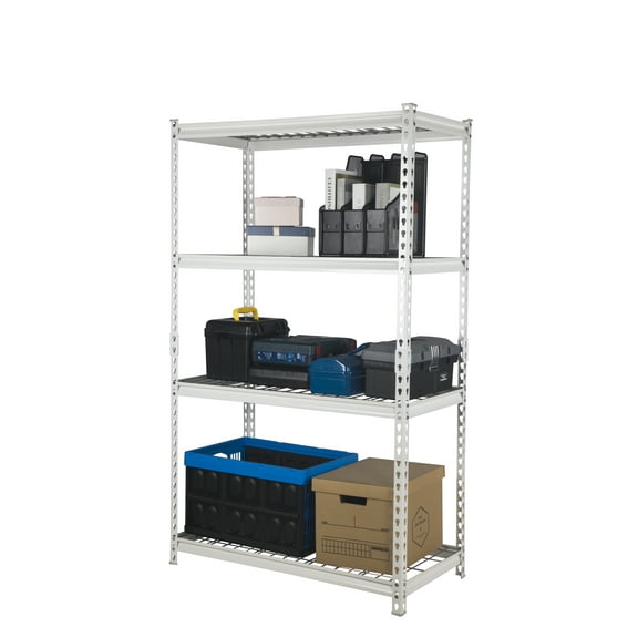 Pachira 36"W x 18"D x 60"H 4-Shelf Steel Shelving, White