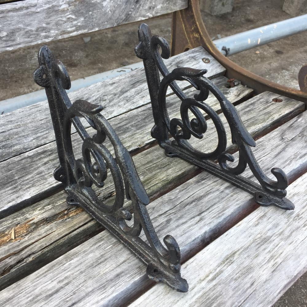 2 cast iron Antique Style BAR BROWN Shelf Brackets 2 cast iron Antique Style BAR BROWN Shelf Brackets