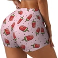 thumbnail image 2 of Sigee Watermelon Ice Cream Print Women's High Waist Workout Shorts - Squat Proof, Tummy Control, Yoga and Gym Activewear-Small, 2 of 9