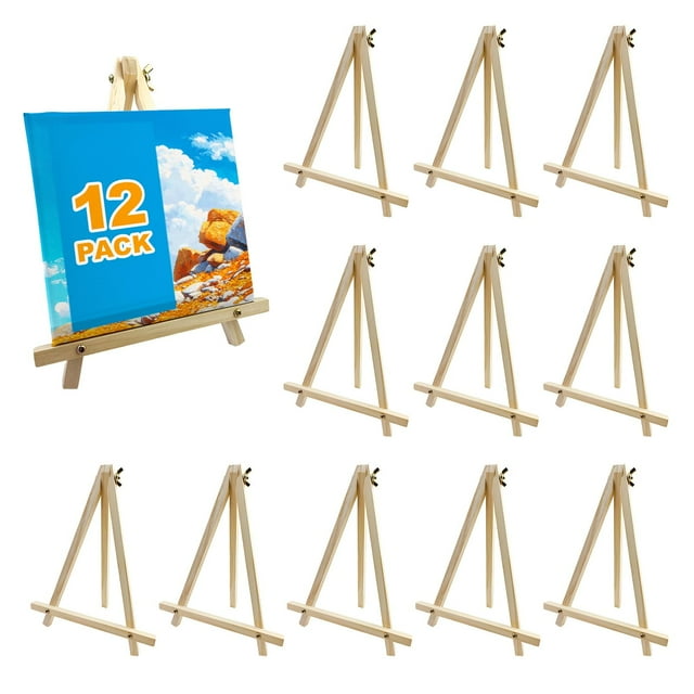 Caballetes de madera Plavixium de 9 pulgadas, paquete de 12, para pintar y exhibir