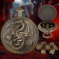 thumbnail image 5 of Lksixu Mini D&D Dice Set with Pocket Watch Shell, 7 Pcs Polyhedral Metal Dice Set for Dungeons and Dragons, Portable DND Dice with Necklace Role Playing Board Games Accessories, 5 of 6