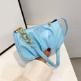 thumbnail image 2 of Bolso Plisado Bolso pequeño informal con cadena plisada para mujer, de Color sólido, para axilas (azul) Tmvgtek Para Estrenar, 2 of 5