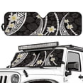 thumbnail image 2 of HUIACONG Black Polynesia Windshield Sunshade for Jeep Wrangler,Sun Visor Windshield Shade Cute Dogs Blocks UV Rays,Shade Heat Shield Compatible with Jeep Wrangler TJ JK JL 2/4 Door, 2 of 6