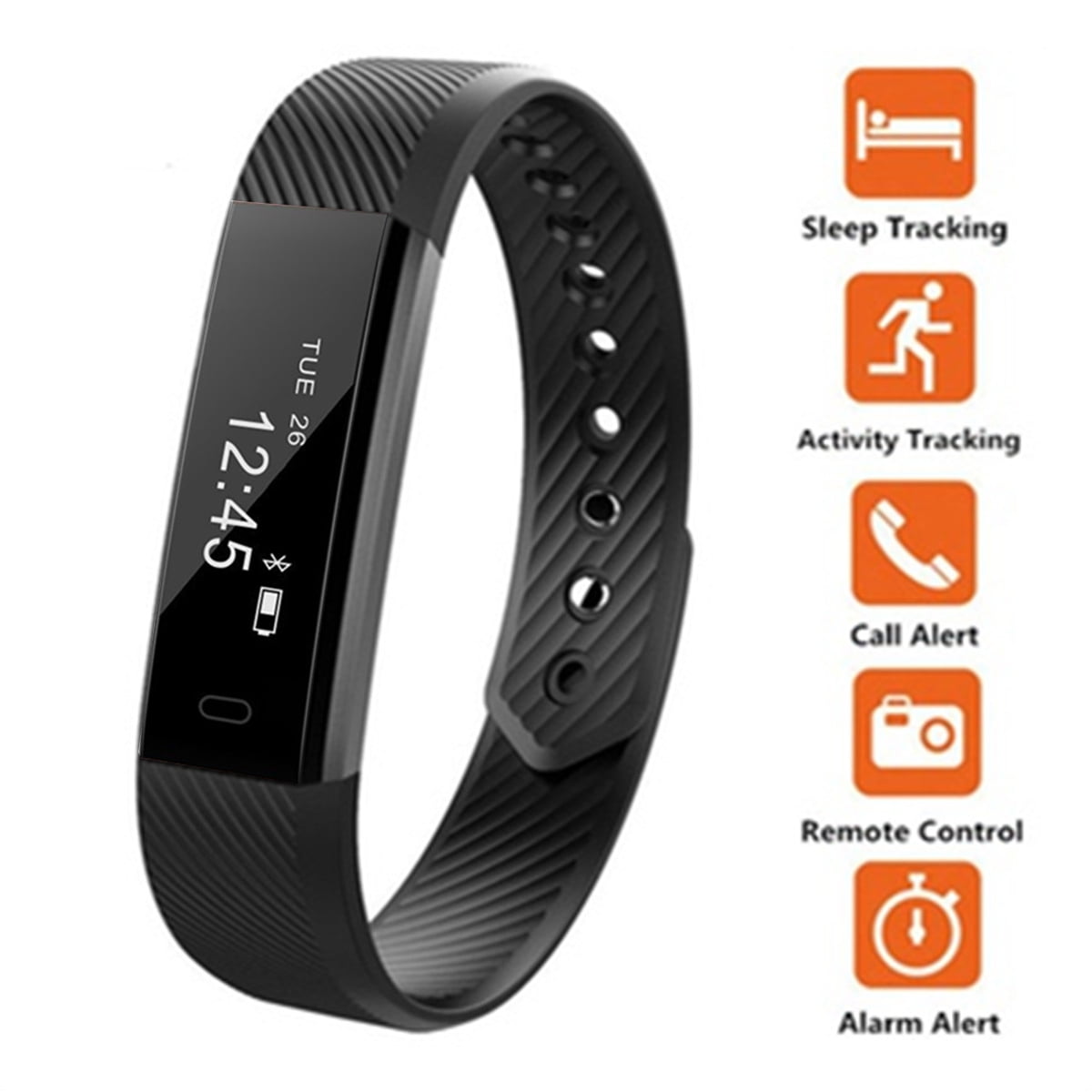 Stoneway Id115 Waterproof Usb Charger Bluetooth Smart Watch Band Fitness Tracker Wrist Band Without Charger Walmart Com Walmart Com