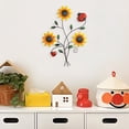 thumbnail image 4 of Metal Sunflower Wall Decor, 15.4×12 Inch,Outdoor Indoor Garden Yard Patio Decoration, Rust-Resistant Iron Art, Wall Decoration，3 Colors.(Ladybug), 4 of 5