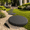 Black, variant on Round Garden Stepping Stone, Imitation Stone Walkway Disc with Natural Texture, Lightweight Durable Outdoor Pathway Tiles for Lawn Yard Decor 15.35x15.35in Beige
