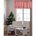 thumbnail image 4 of Buffalo Red and White Check Kitchen Window Valance 2 Pack Half Short Gingham Plaid Farmhouse Textured Short Window Drape Panel Home Decor Curtain Valance, 4 of 6