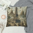 thumbnail image 2 of Creowell Throw Pillow Cover Brown Vintage Collage of Old Traveling Paris Travel Gallery Pillowcase Home Decorative Square Pillow Case Cushion Cover,Multi-Size, 2 of 5