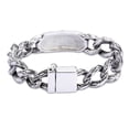 thumbnail image 1 of Qarigey Joyería masculina Vintage, cadena de eslabones curvos de 17MM, de acero de titanio para hombres, brazalete de estilo Retro genial, Ropa, zapatos y accesorios Miscelánea Qarigey AP014769-01, 1 of 6