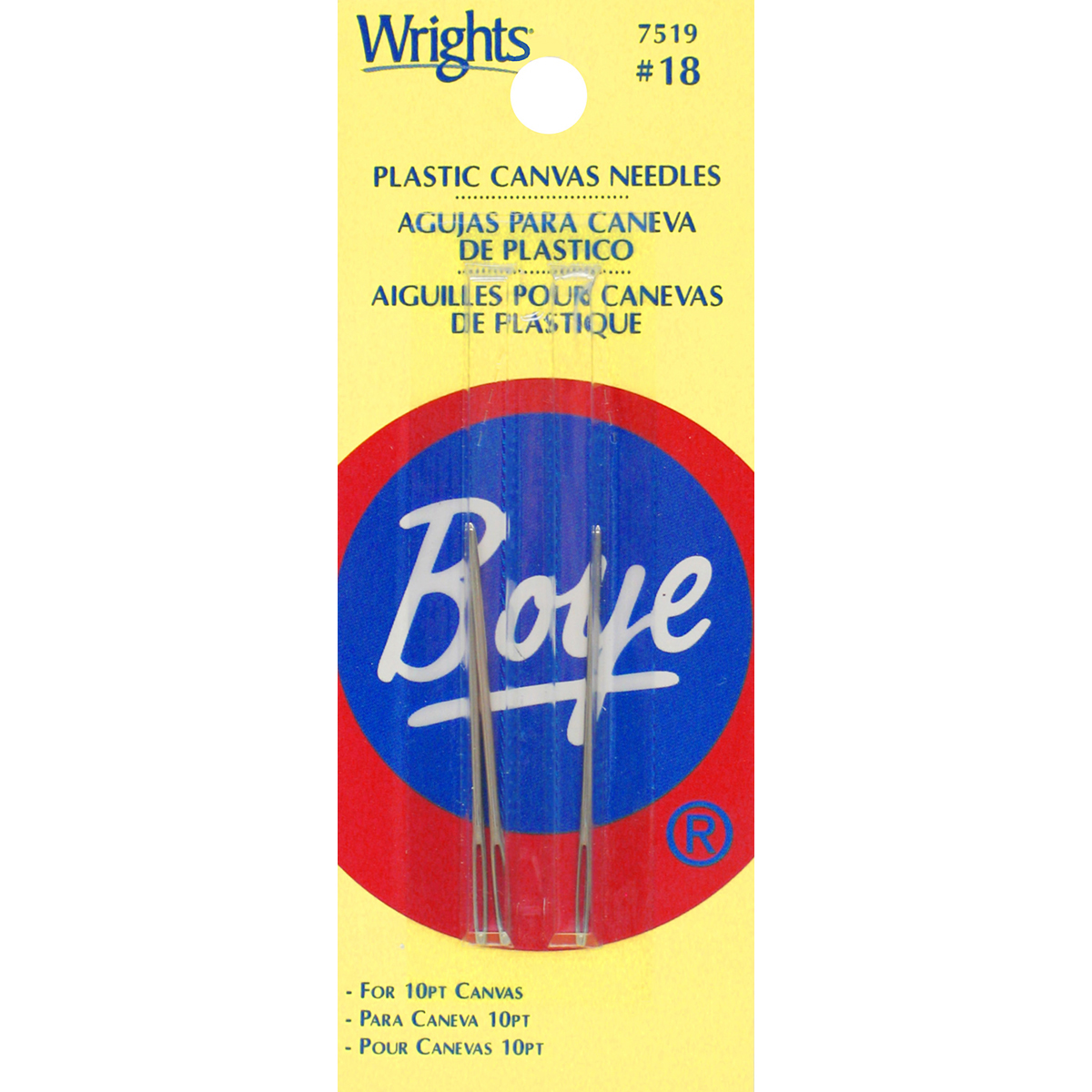 Boye Plastic Canvas NeedlesSize 18 3/Pkg
