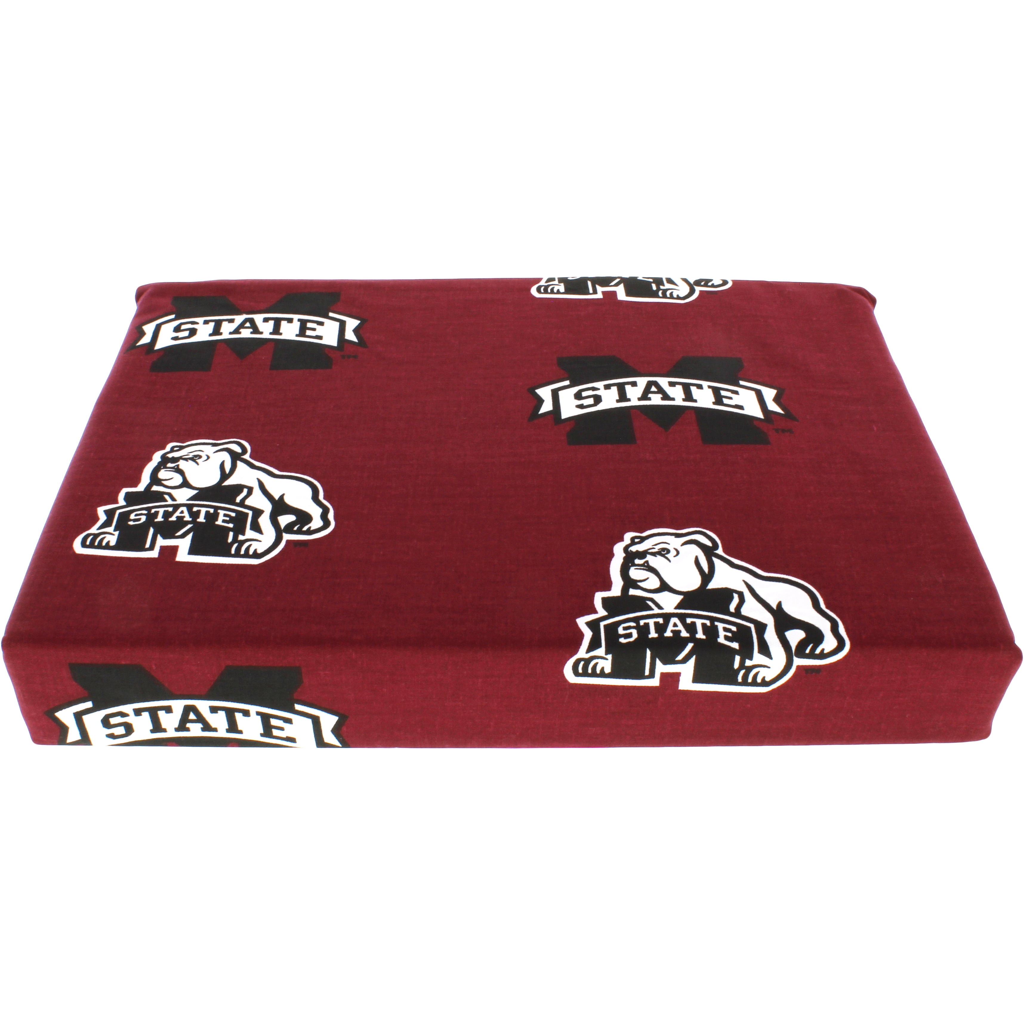 Mississippi State Bulldogs 100% cotton, 4 piece sheet set - flat sheet, fitted sheet, 2 pillow cases, Queen, Team Colors