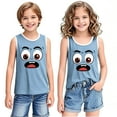 thumbnail image 2 of YABCSAZ Toddler Boys Girls Summer Outfits Sleeveless Tank Tops Loose Fit Active Tee Shirts Kids Casual T-Shirts Blouses Funny Cute Printed Shirts Tops Baby Clothes Size 3 T, 2 of 5