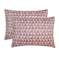 thumbnail image 4 of The HomeCentric Decorative Pink 12"x18" (30x45 cm) Lumbar Pillow Cover, Silk Beaded Embroidery Oblong Pillow, Geometric Pattern Modern Style - Amaranth, 4 of 4