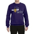 thumbnail image 2 of Wild Bobby, Be Fearless Buzzing Bee Pop Culture Unisex Crewneck Graphic Sweatshirt, Purple, 3XL, 2 of 3