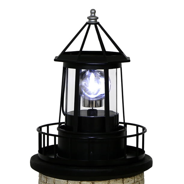 Luz giratoria de faro Solar, luz de patio de faro de 360 grados, torre de faro impermeable y duradera para exteriores