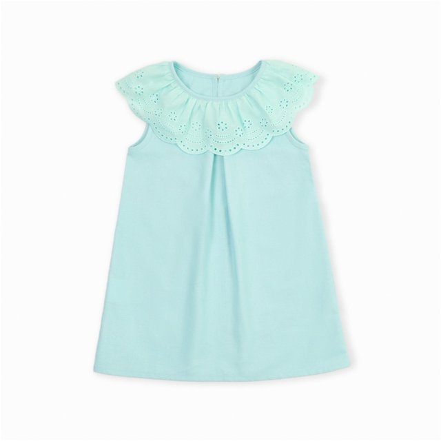 Robes pour Filles Classification de Produits Robes pour Filles Décontractées Sans Manches d'Été Robe Unie pour Enfants et Tout-Petits