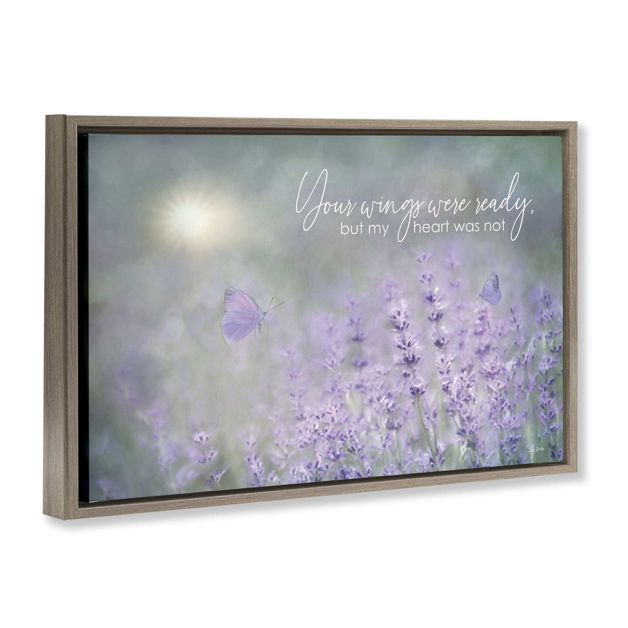 Stupell Industries Floral Grief Quote Plants & Flowers Painting Brown Floater Framed Canvas Art Print Wall Art, 31 x 21
