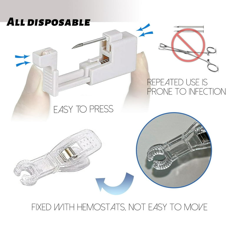 Belly Button Piercing Gun Kit - 7PCS Body Piercing Kit for Men Women, Easy, Safe, Disposable, Done Alone