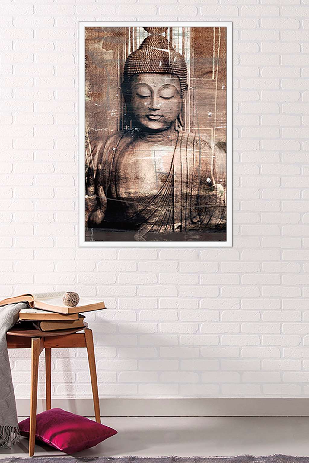 Thai Buddha Wall Poster, 22.375" x 34", Framed