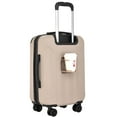 thumbnail image 5 of Travelers Club 3-Piece ABS Spinner Expandable Luggage Set w/ Cup Holder and USB Port -Mushroom Beige, 5 of 14