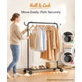 thumbnail image 6 of Enogets Heavy Duty Rolling Garment Rack，Metal Clothing Rack for Hanging with Stroage Shelf and Hooks（Black, 31.5"）, 6 of 9