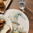 thumbnail image 4 of Round Placemats Green Gnome 15 inch Set of 6 Table Mats for Dining Table Cart Full of Flowers Heat Resistant Non-Slip Kitchen & Home Decorative Place Mat Set, 4 of 8