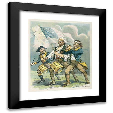 Udo Keppler 12x14 Black Modern Framed Museum Art Print Titled - Teddy Doodle (1907)
