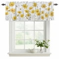 thumbnail image 2 of Yellow Spring Floral Valances for Windows, Summer Botanical Watercolor Daisy Light Filtering Kitchen Curtains, Rod Pocket Window Valance Curtains for Living Room Bedroom, 42" W x 12" L, 2 Panels, 2 of 9