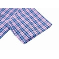 thumbnail image 3 of Bienzoe Boy's Cotton Plaid Button Down Short Sleeve Shirt Rose/Marine 3/4, 3 of 10