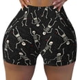 thumbnail image 2 of Lsque Happy Skeletons Dancing Pattern High Waisted Biker Shorts for Women-Tummy Control Fitness Athletic Workout Running Yoga Gym Shorts,Moisture-Wicking-XX-Large, 2 of 9
