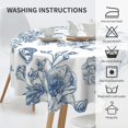 thumbnail image 5 of Blue Floral Tablecloth Round 70 Inch Chinoiserie Vintage Flower Table Cloth,Stain Resistance Polyester Spring Summer Seasonal Table Covers for Kitchen Dining,Small Tablecloth for Party Picnic, 5 of 6