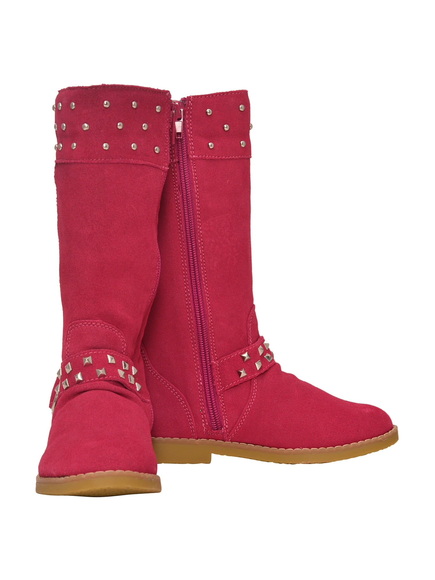 Laura Ashley Toddler Girls Boots SIZE 5 Burgundy Faux Fur Pink Flowers Zipper 