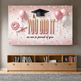 thumbnail image 3 of Graduation Cap Graduation Banner Diploma Achievement Banner Pink Balloons Lollipop Confetti Banner for Graduation Ceremony School Event Student Celebration, 3 of 5