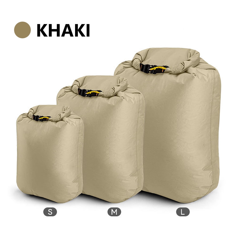 Rupoun Outdoor Waterproof Dry Bag Silicon Coated Nylon Camping Drifting Swimming Clothes Storage Sack in Green L (7.87 inches / 20 cm) Lightweight & Easy Clean Ideal For River Trekking