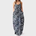 thumbnail image 1 of Lenago Robe de Bal Grande Taille Femme Mode à Bretelles Taille Mi-Haute Col en V Sans Manches à Rayures Imprimé Floral Ajustée Plage Longue Robe Été Robes de Plage, 1 of 5