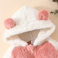 thumbnail image 5 of GYRATEDREAM Newborn Baby Infant Boys Girls Bear Onesie Baby Fleece Snowsuit Jumpsuit Hooded Footie Thick Winter Outwear 0-18M Pink-Heart, 5 of 10
