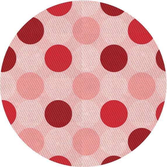 Ahgly Company Indoor Round Patterned Deep Rose Pink Area Rugs, 5' Round
