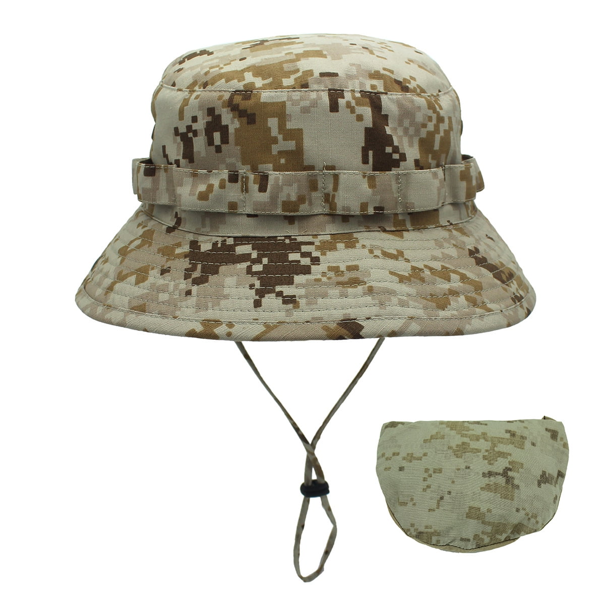 DESERT CAMOUFLAGE Military Boonie Bush Fishing Hiking Neck Flap Sun Cover Hat 