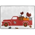 thumbnail image 4 of Dreamtimes Red Truck Pumpkins Area Rug, 36"x24" Unique Thanksgiving Turkeys Non-Slip Washable Indoor Door Mat, Absorbent Floor Mat for Bedroom Kitchen Entryway Bathroom, 4 of 7